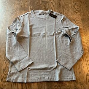 NWT Men’s Alfani long sleeve grey textured crew neck shirt